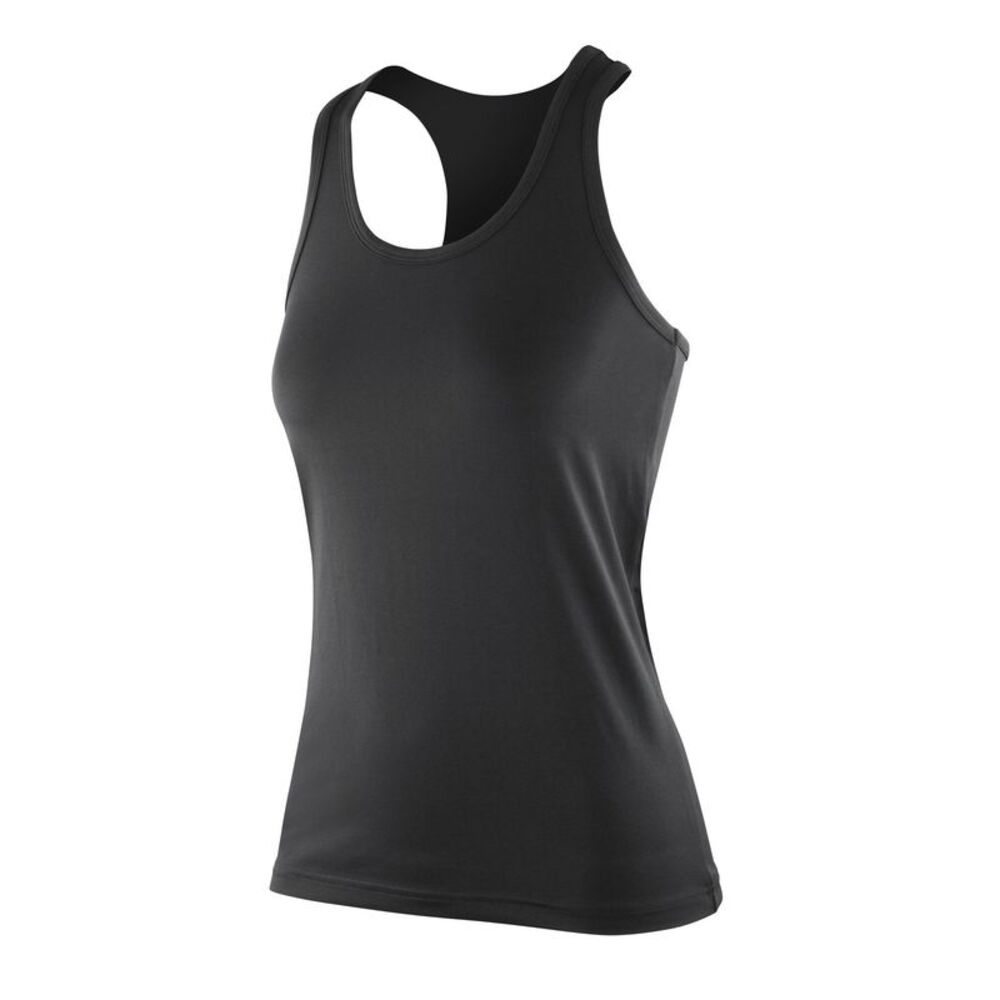 Spiro Womens/Ladies Impact Softex Sleeveless Fitness Tank Top / Black